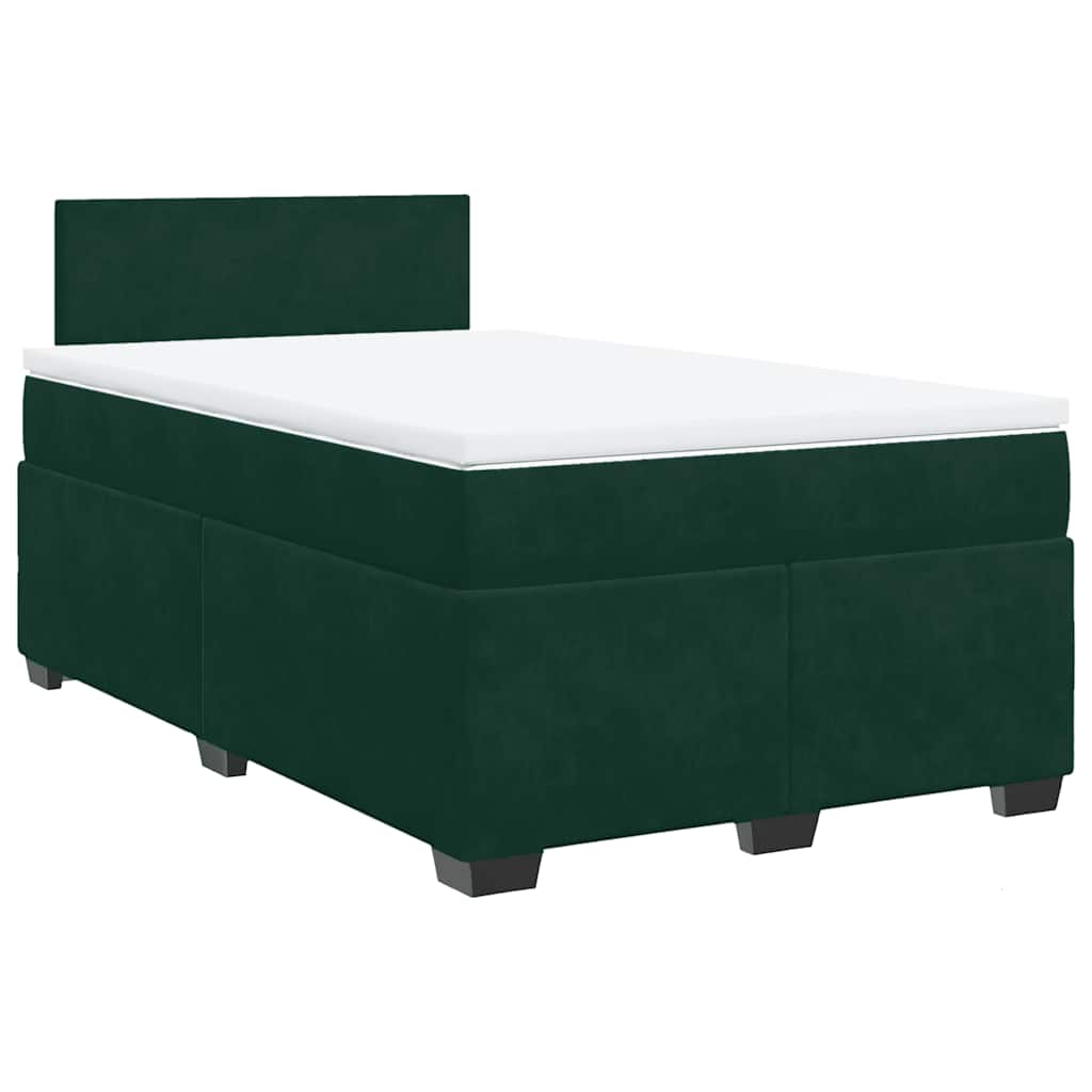 kontinentalseng med madras 120x190 cm velour mørkegrøn