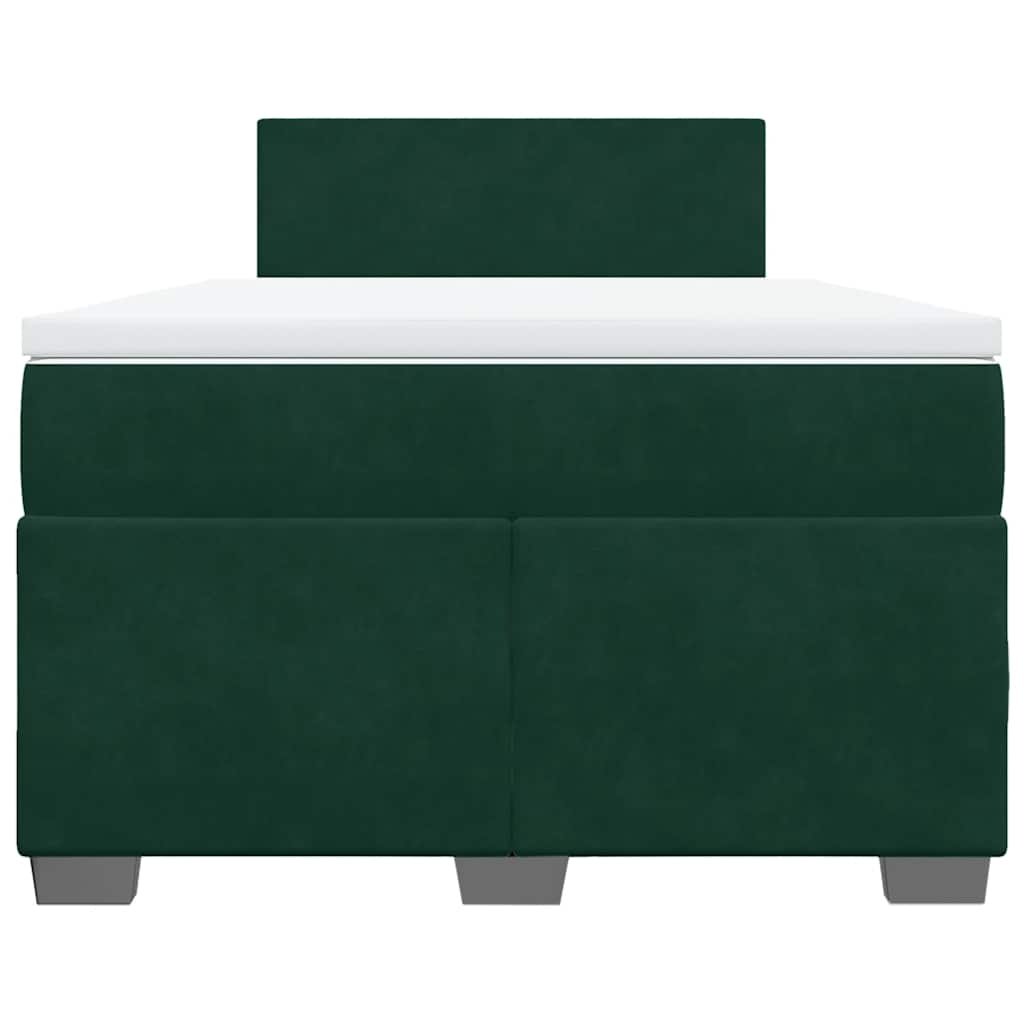 kontinentalseng med madras 120x190 cm velour mørkegrøn