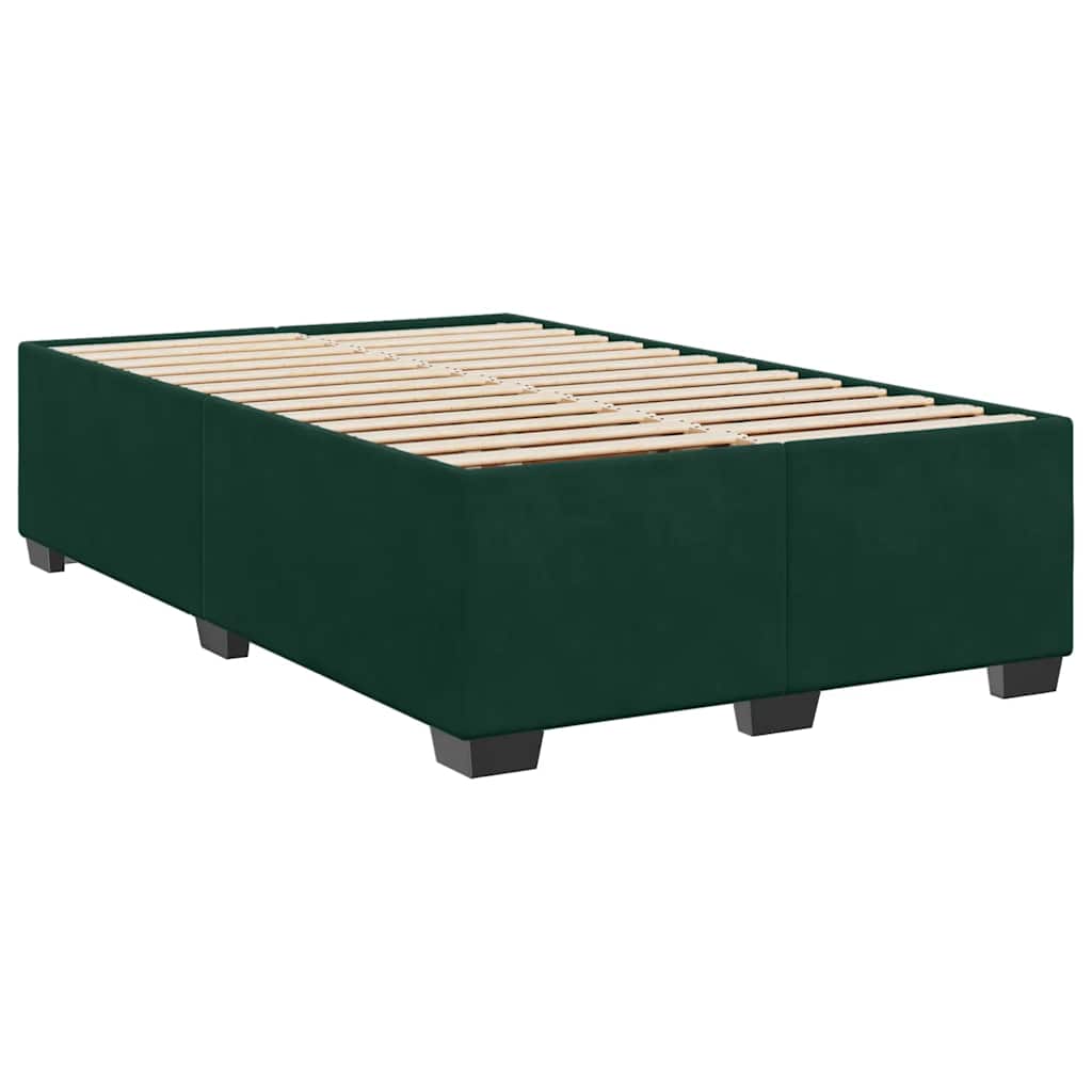 kontinentalseng med madras 120x190 cm velour mørkegrøn