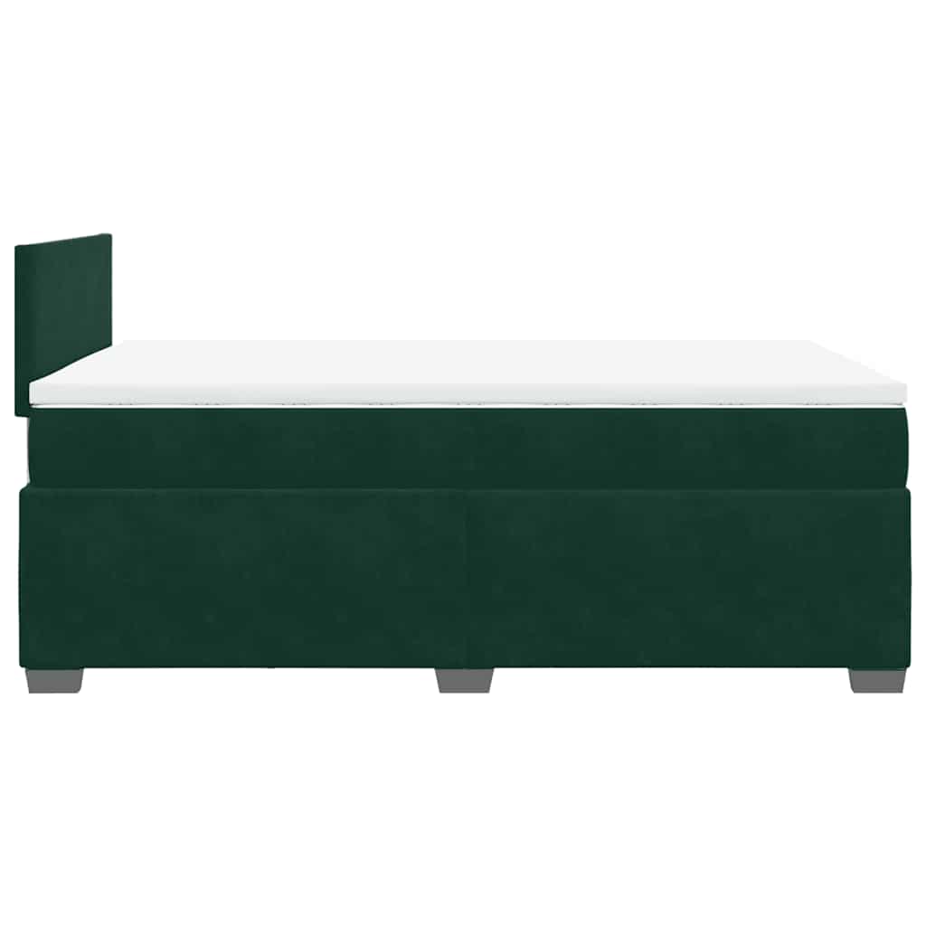 kontinentalseng med madras 120x190 cm velour mørkegrøn