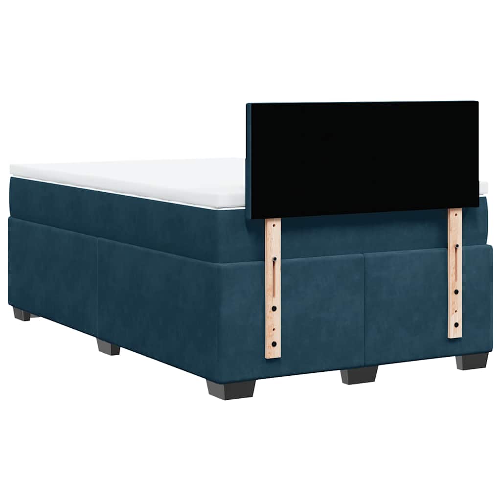 kontinentalseng med madras 120x190 cm velour mørkeblå