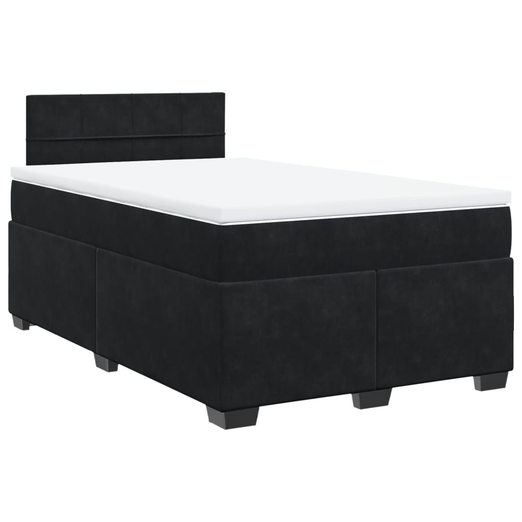 kontinentalseng med madras 120x190 cm velour sort