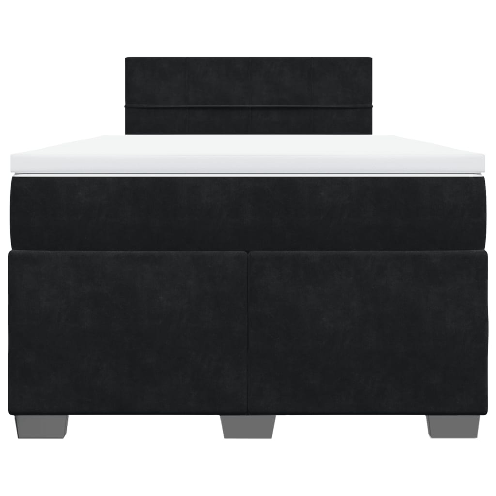 kontinentalseng med madras 120x190 cm velour sort