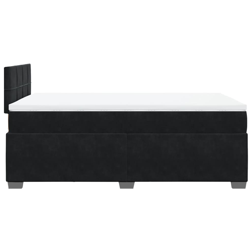 kontinentalseng med madras 120x190 cm velour sort