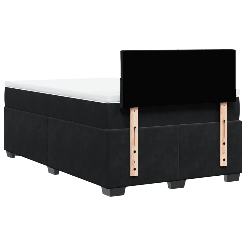 kontinentalseng med madras 120x190 cm velour sort