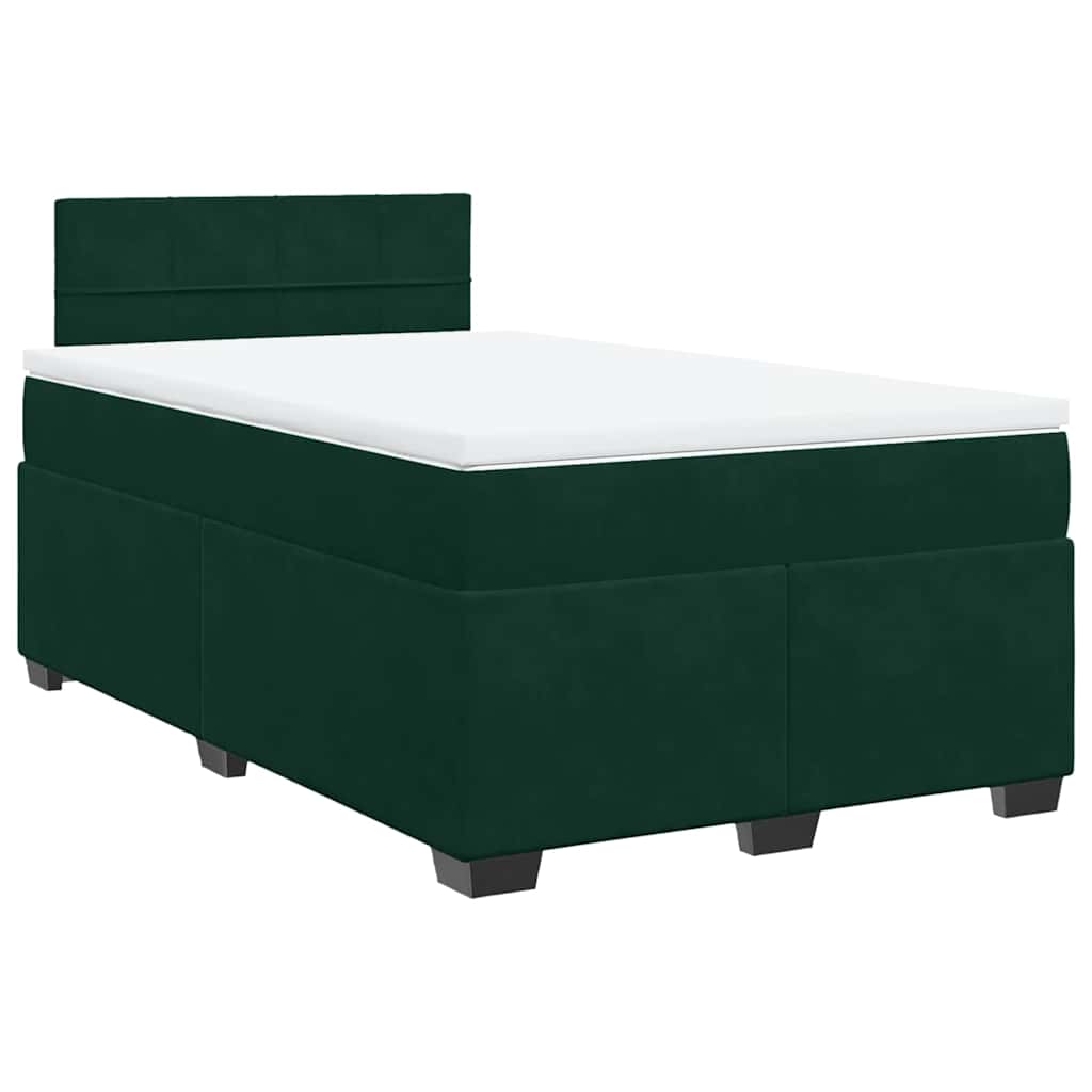 kontinentalseng med madras 120x190 cm velour mørkegrøn