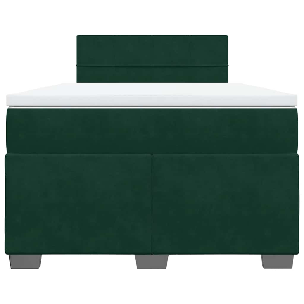 kontinentalseng med madras 120x190 cm velour mørkegrøn