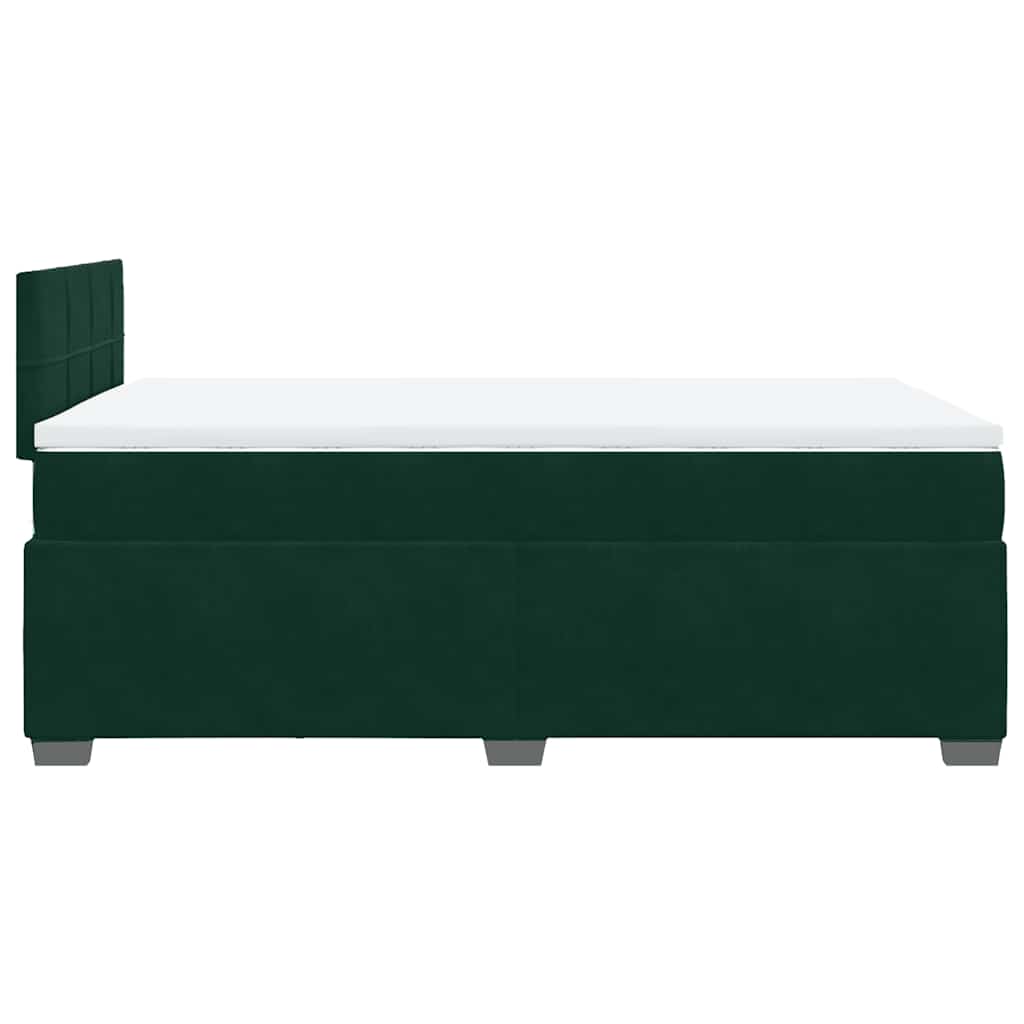 kontinentalseng med madras 120x190 cm velour mørkegrøn
