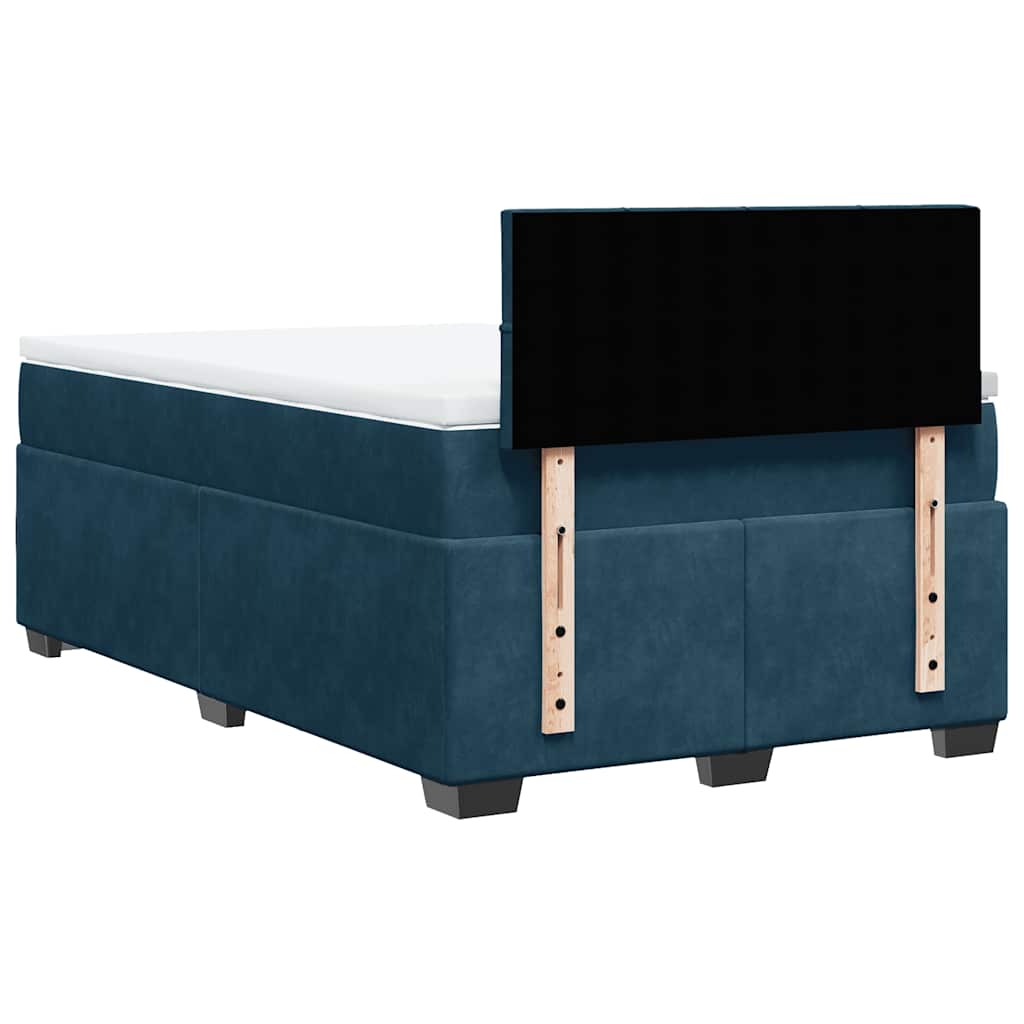 kontinentalseng med madras 120x190 cm velour mørkeblå