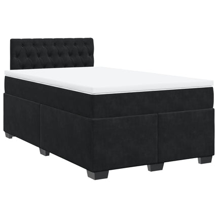 kontinentalseng med madras 120x190 cm velour sort