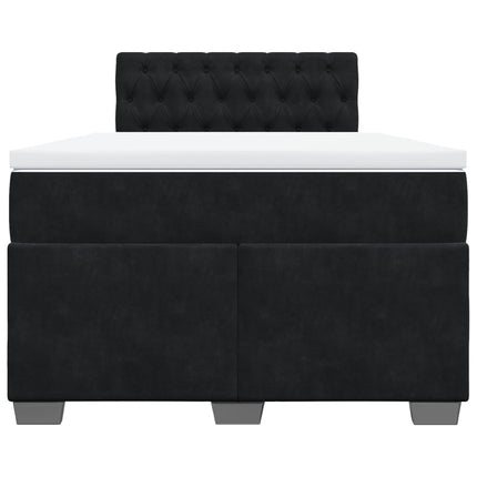 kontinentalseng med madras 120x190 cm velour sort
