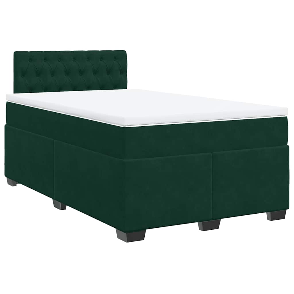 kontinentalseng med madras 120x190 cm velour mørkegrøn