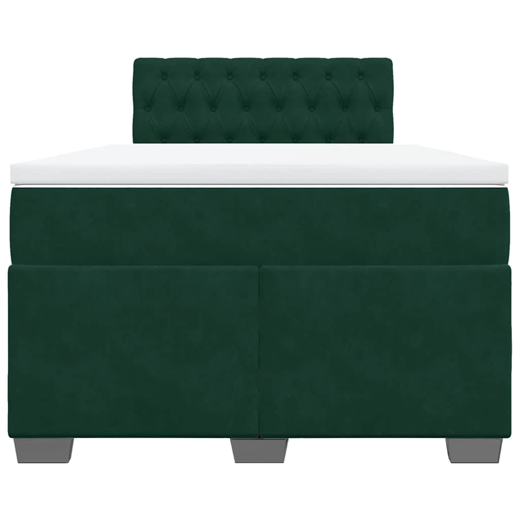 kontinentalseng med madras 120x190 cm velour mørkegrøn