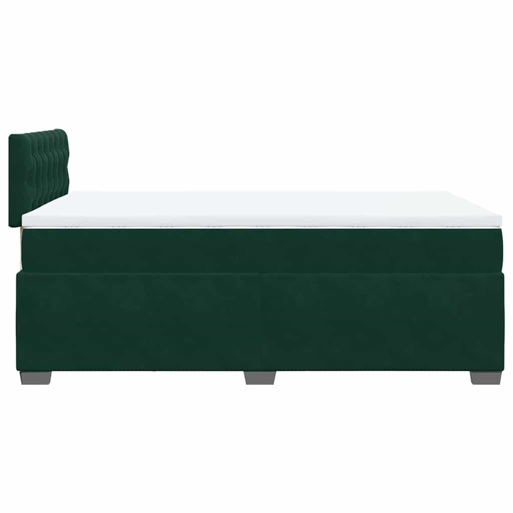 kontinentalseng med madras 120x190 cm velour mørkegrøn