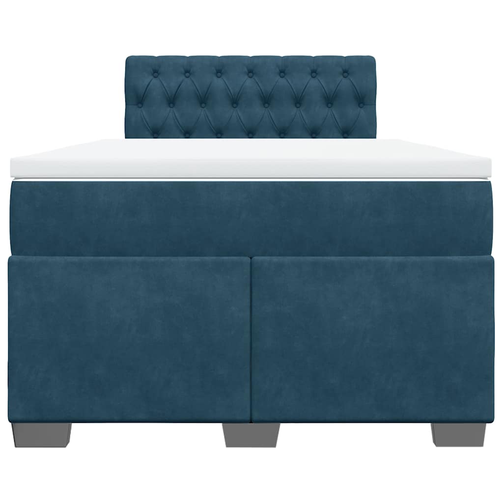 kontinentalseng med madras 120x190 cm velour mørkeblå