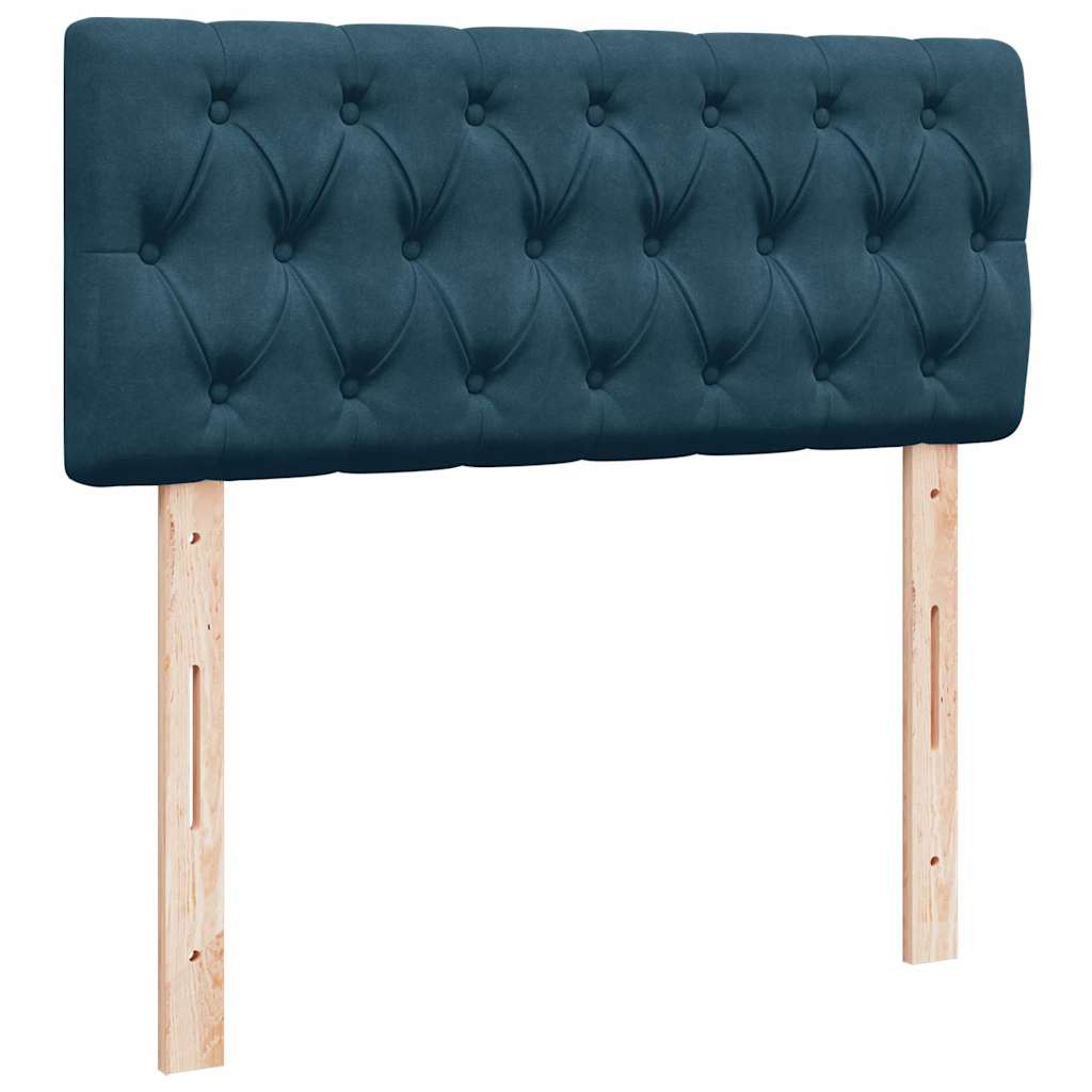 kontinentalseng med madras 120x190 cm velour mørkeblå