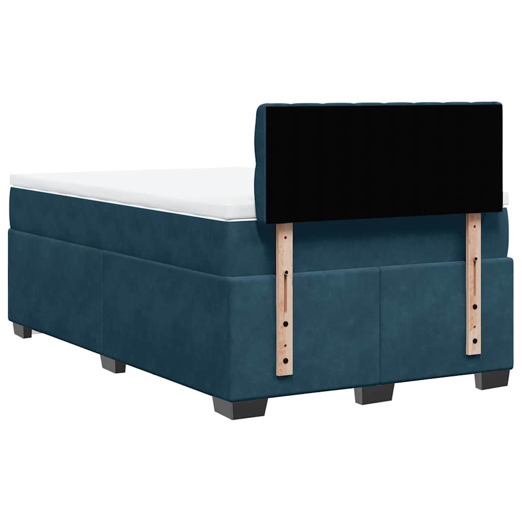 kontinentalseng med madras 120x190 cm velour mørkeblå