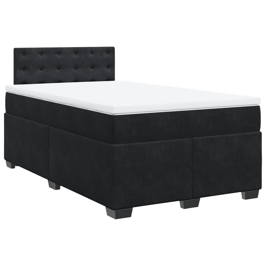 kontinentalseng med madras 120x190 cm velour sort