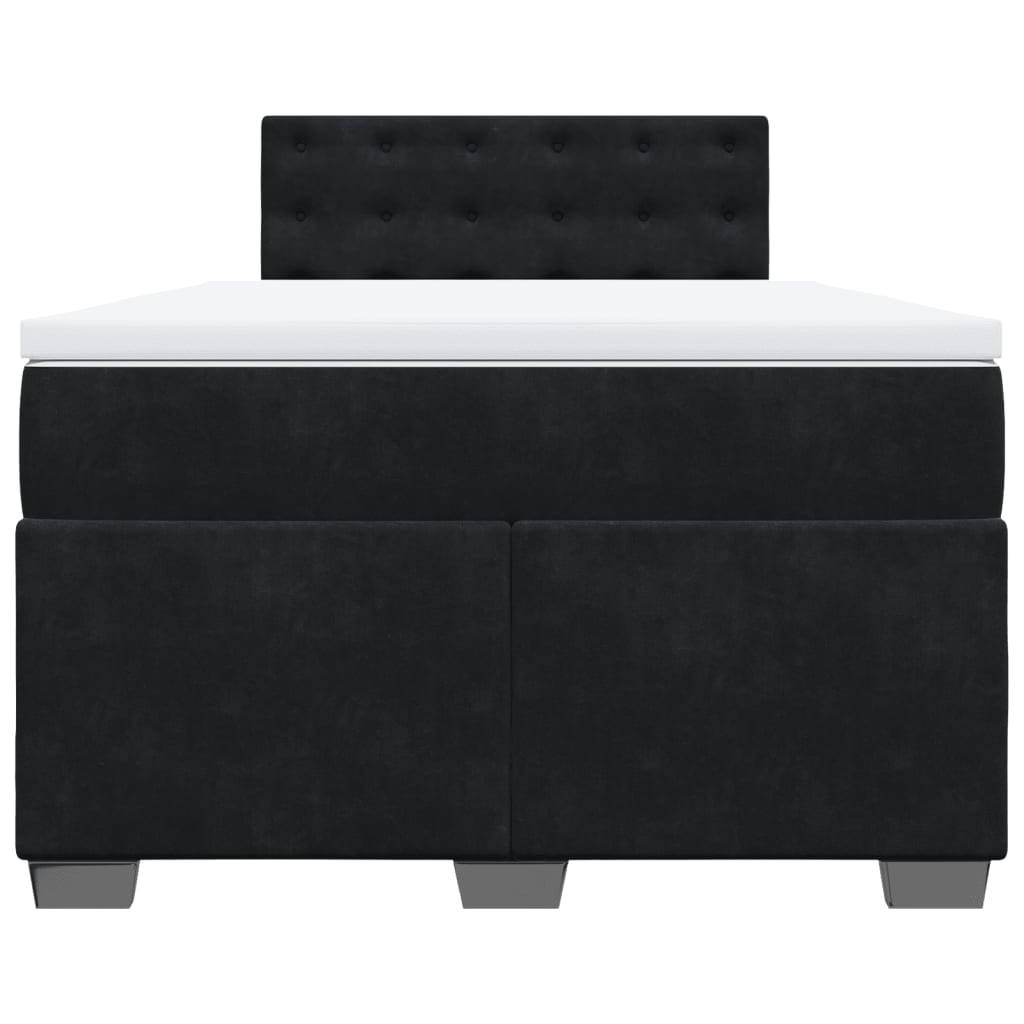kontinentalseng med madras 120x190 cm velour sort
