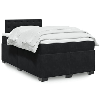 kontinentalseng med madras 120x190 cm velour sort