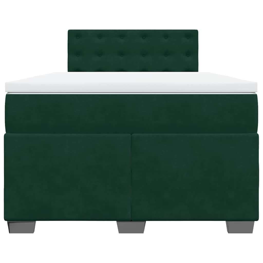 kontinentalseng med madras 120x190 cm velour mørkegrøn