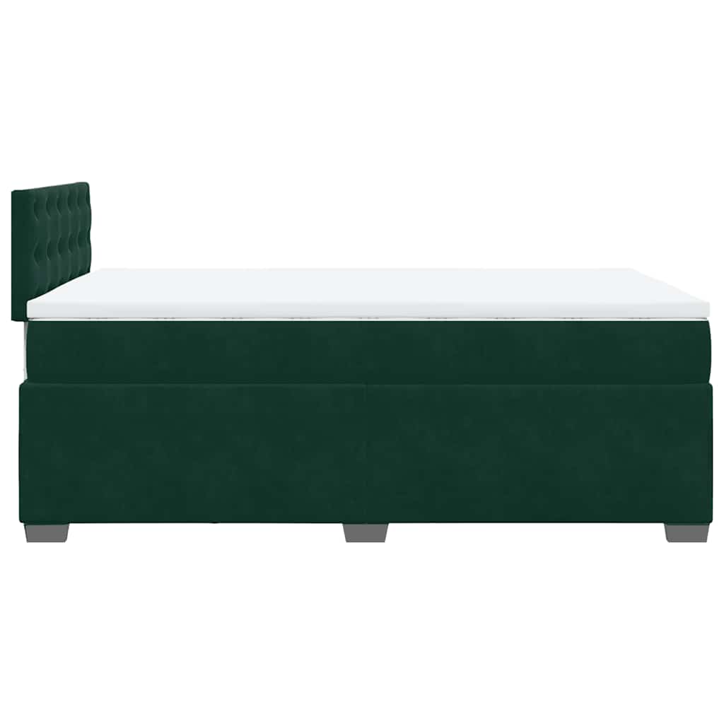 kontinentalseng med madras 120x190 cm velour mørkegrøn