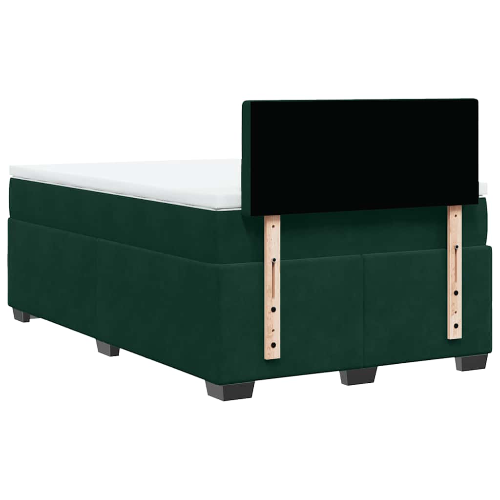 kontinentalseng med madras 120x190 cm velour mørkegrøn