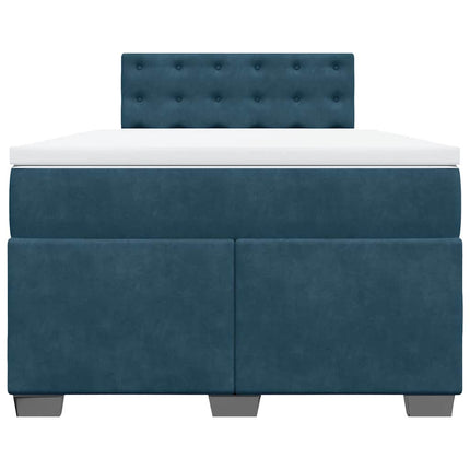 kontinentalseng med madras 120x190 cm velour mørkeblå