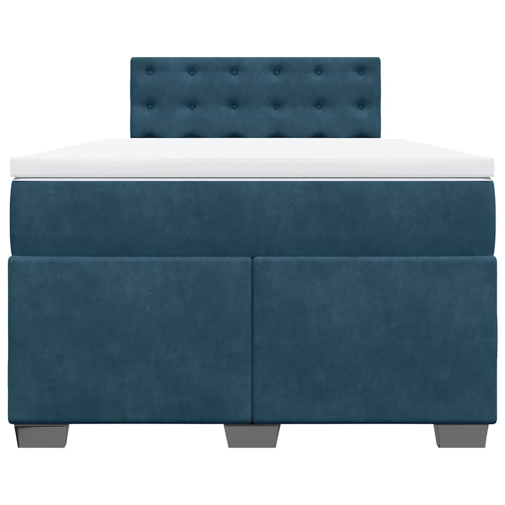 kontinentalseng med madras 120x190 cm velour mørkeblå