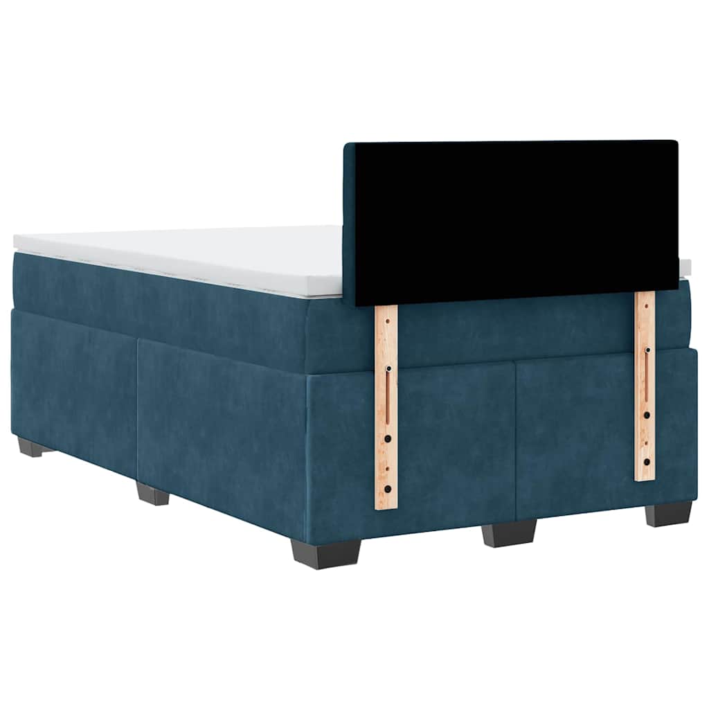 kontinentalseng med madras 120x190 cm velour mørkeblå