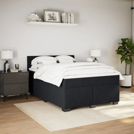 kontinentalseng med madras 140x190 cm fløjl sort