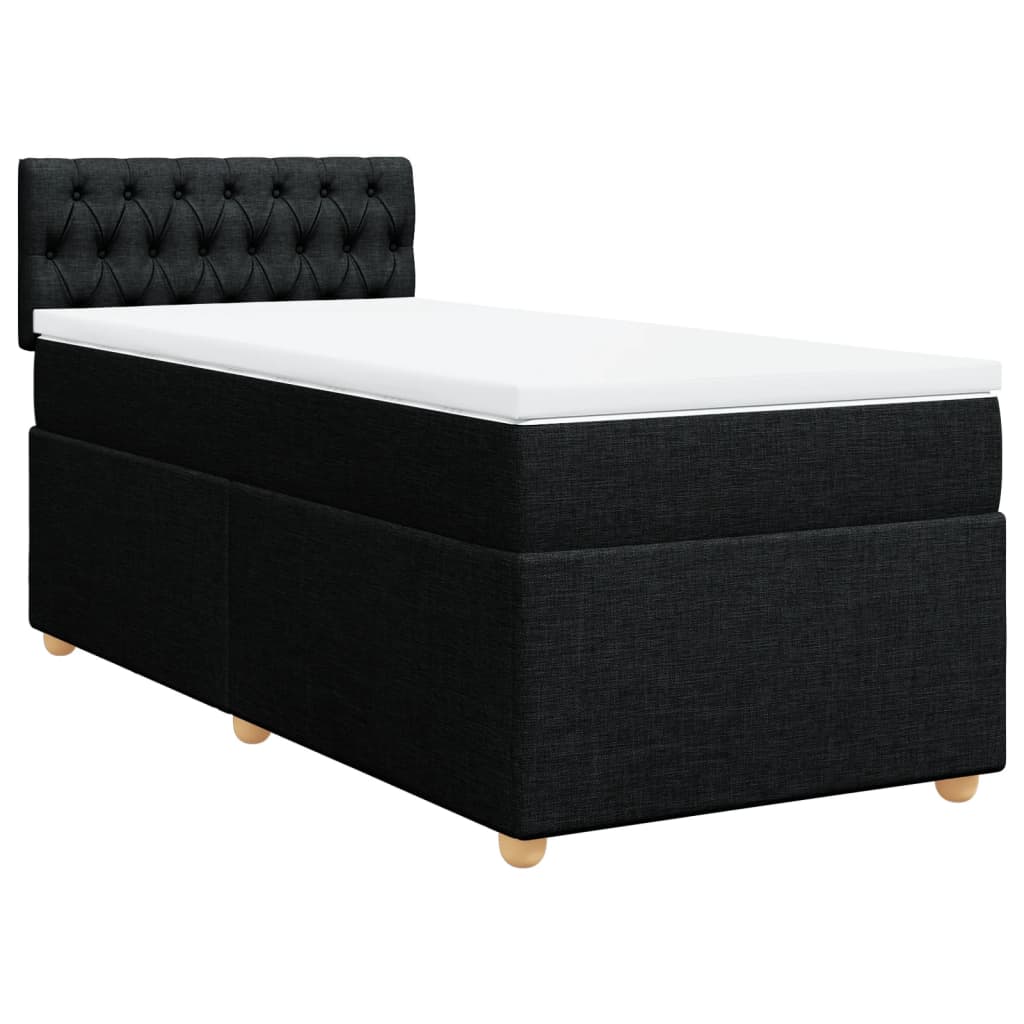 kontinentalseng med madras 90x200 cm stof sort