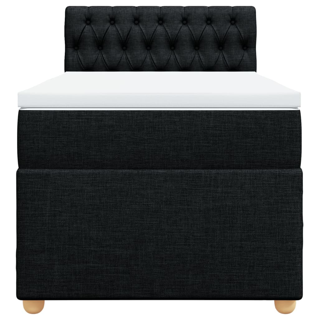 kontinentalseng med madras 90x200 cm stof sort