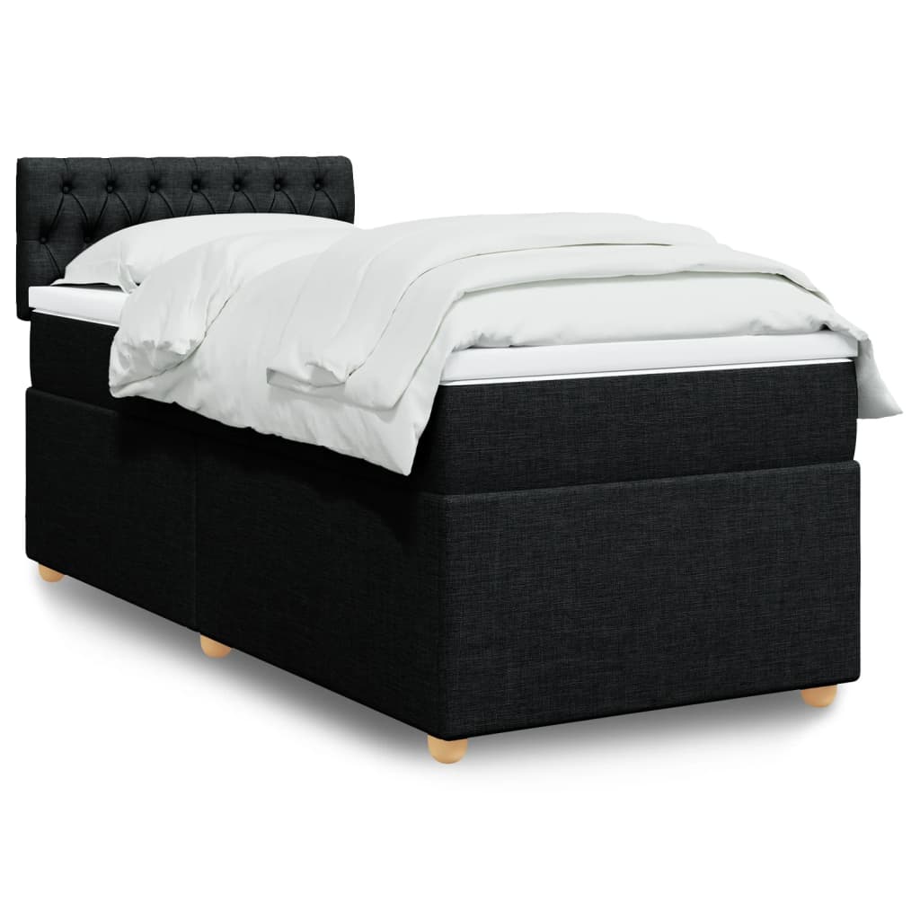 kontinentalseng med madras 90x200 cm stof sort