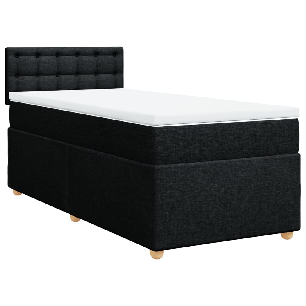 kontinentalseng med madras 90x200 cm stof sort