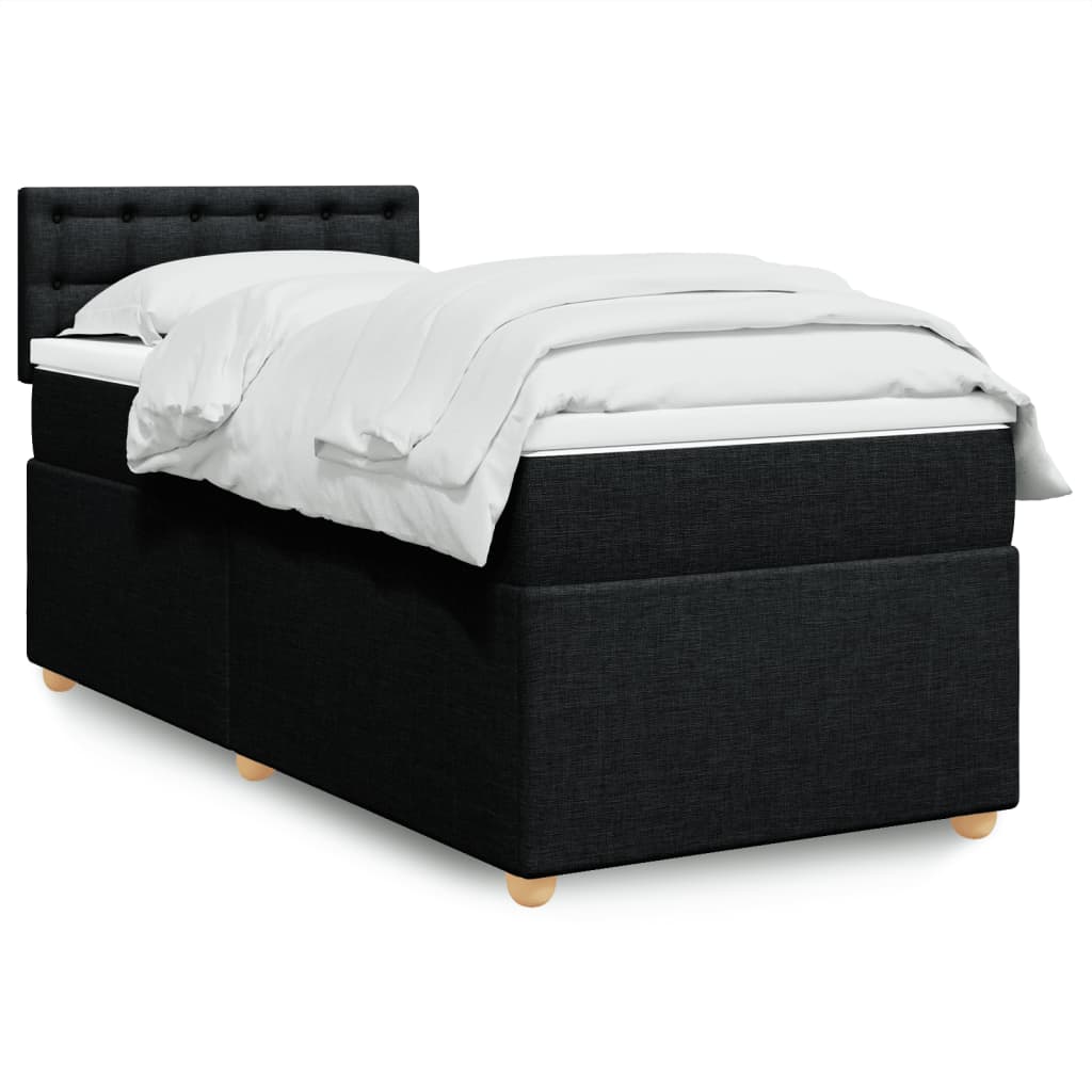 kontinentalseng med madras 90x200 cm stof sort