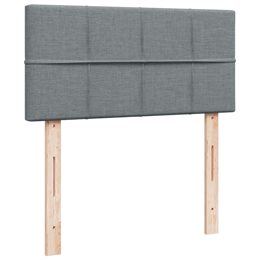kontinentalseng med madras 100x200 cm stof lysegrå
