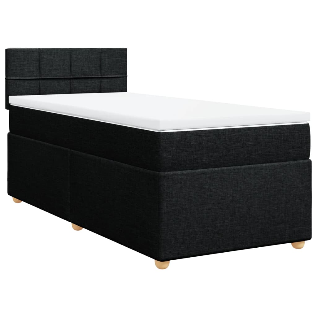 kontinentalseng med madras 100x200 cm stof sort
