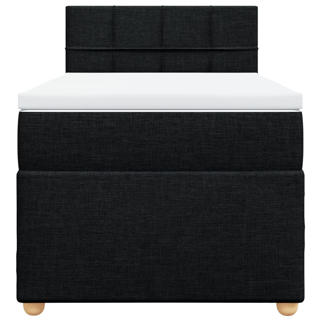 kontinentalseng med madras 100x200 cm stof sort