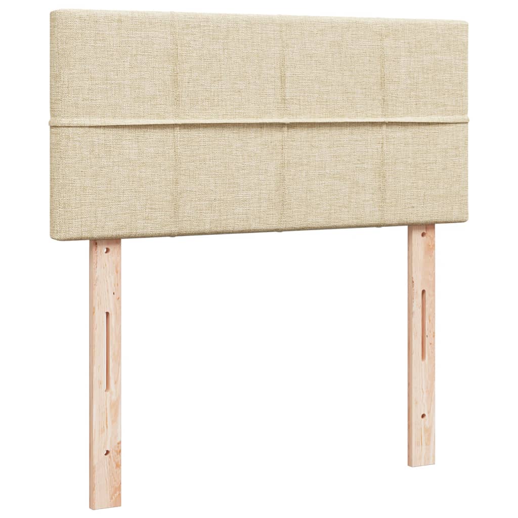 kontinentalseng med madras 100x200 cm stof cremefarvet