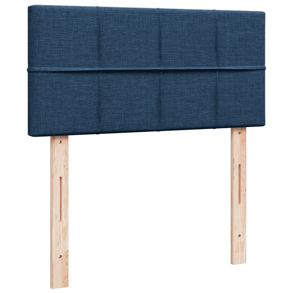 kontinentalseng med madras 100x200 cm stof blå