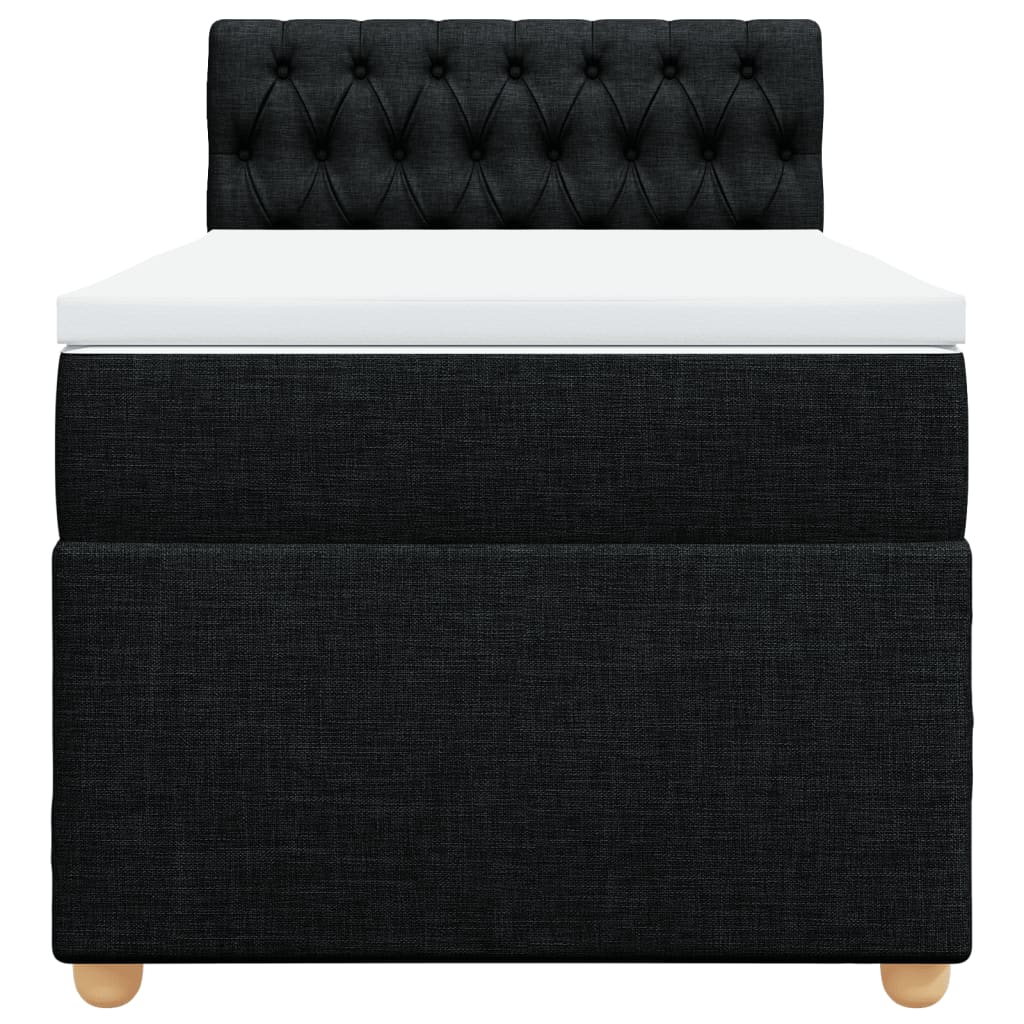 kontinentalseng med madras 100x200 cm stof sort