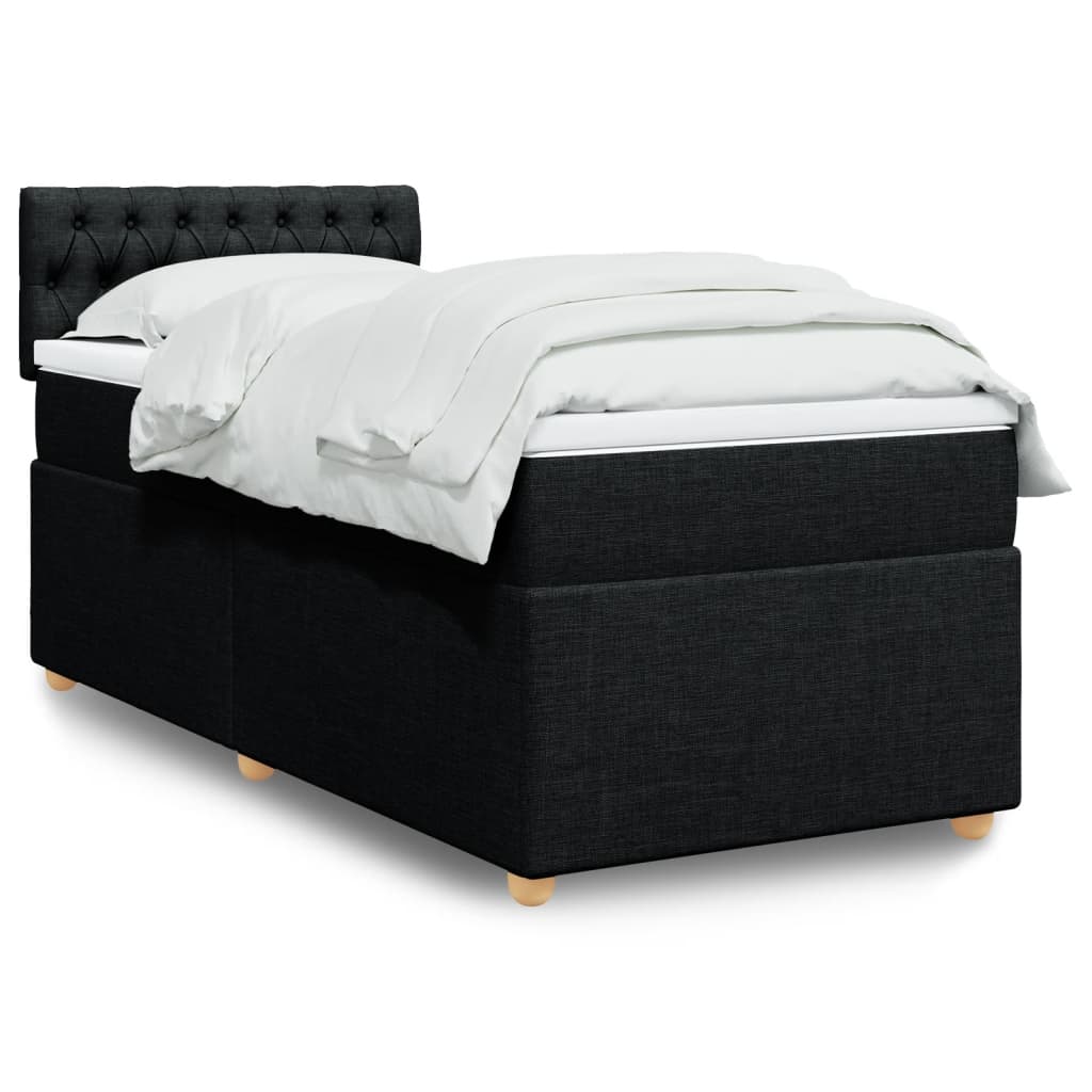 kontinentalseng med madras 100x200 cm stof sort