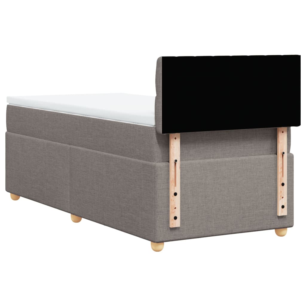 kontinentalseng med madras 100x200 cm stof gråbrun