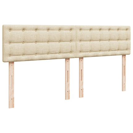 kontinentalseng med madras 200x200 cm stof cremefarvet