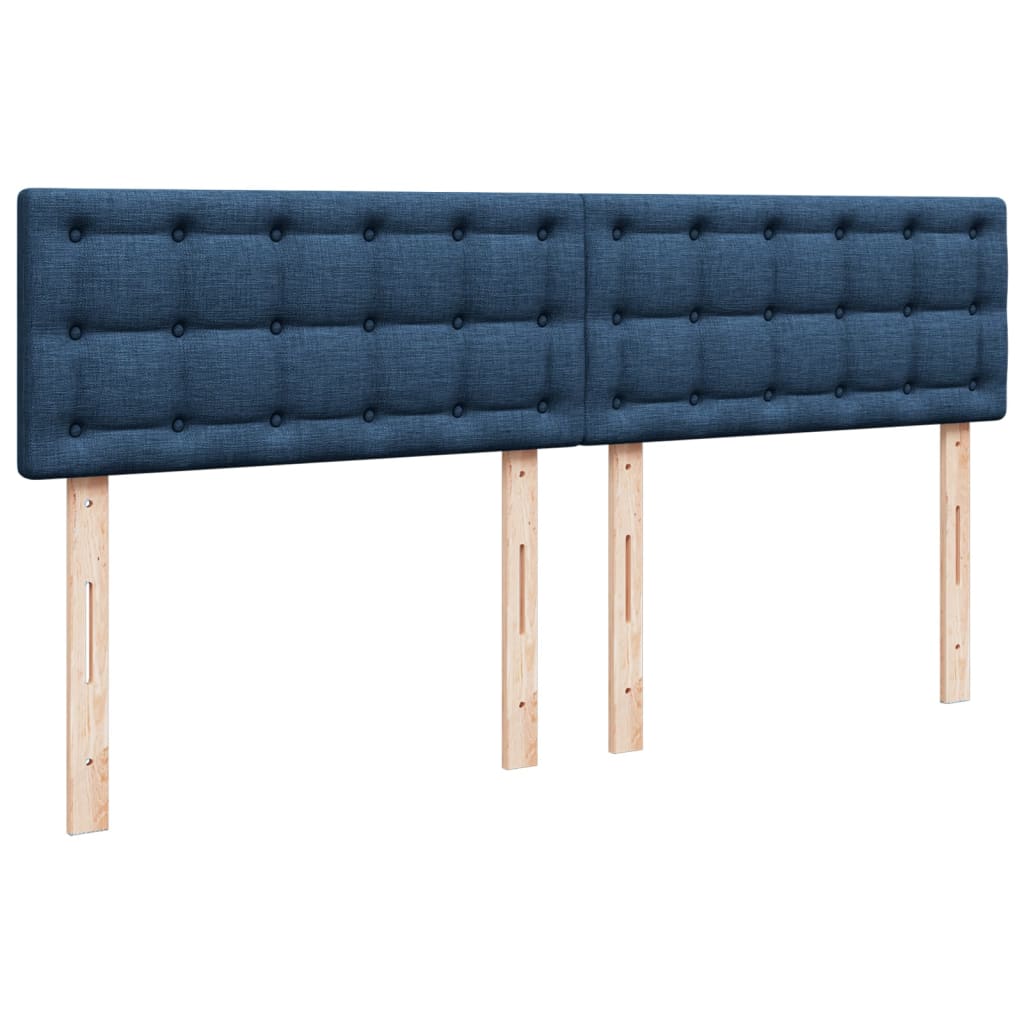 kontinentalseng med madras 200x200 cm stof blå