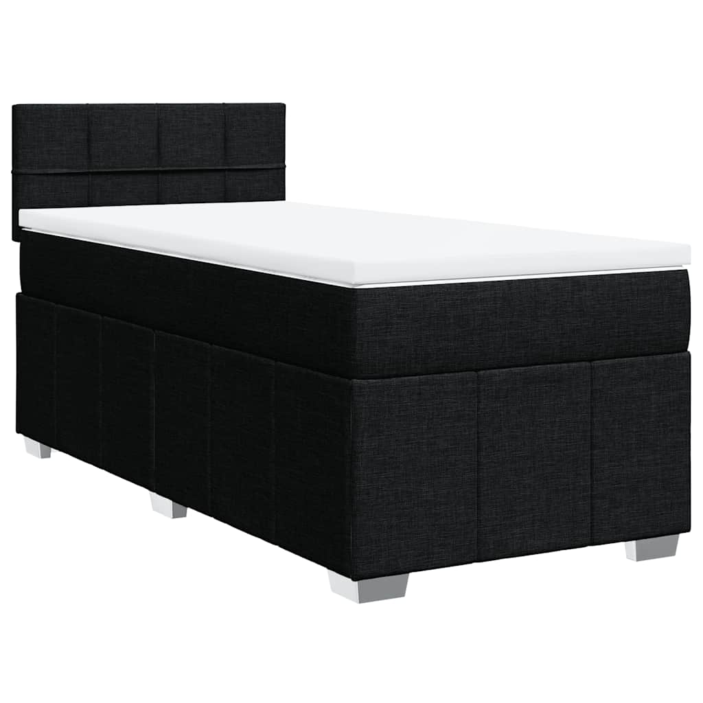 kontinentalseng med madras 80x200 cm stof sort