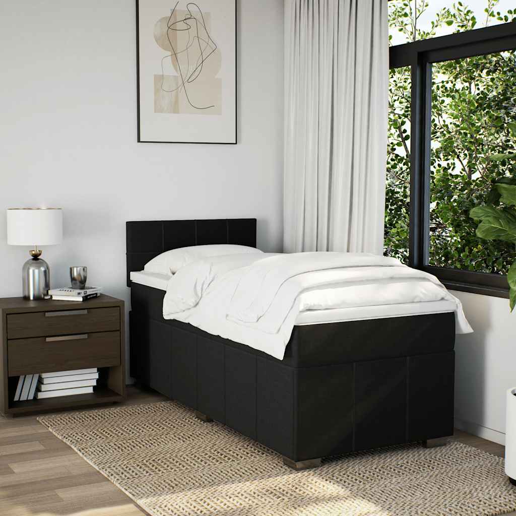 kontinentalseng med madras 80x200 cm stof sort