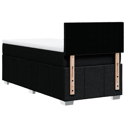 kontinentalseng med madras 80x200 cm stof sort