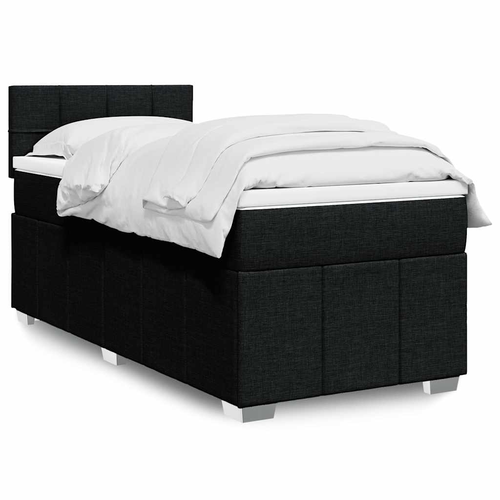 kontinentalseng med madras 80x200 cm stof sort